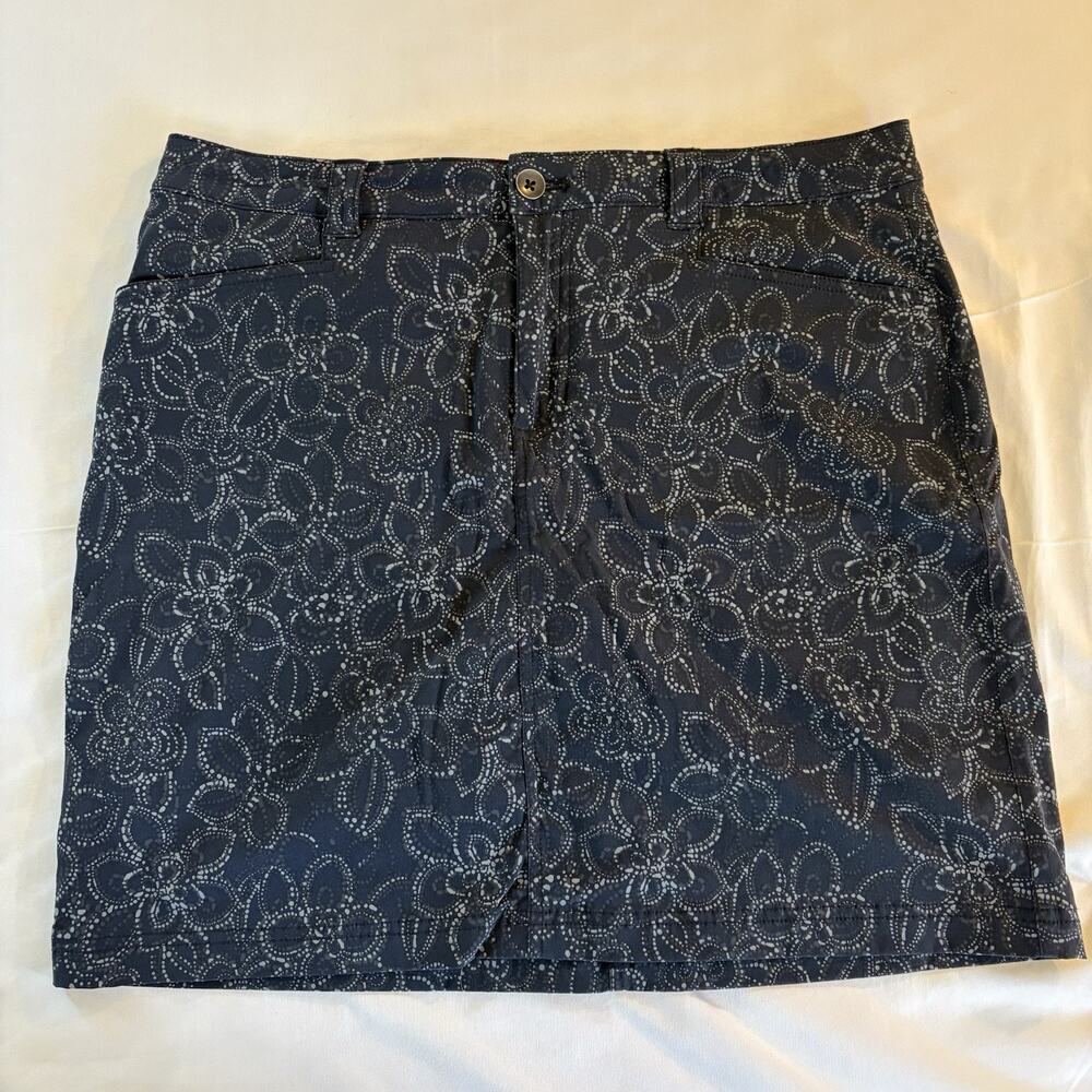 Eddie Bauer Gray Floral Adventurer 2.0 Skort Hiking Outdoor Women Size T12 Tall